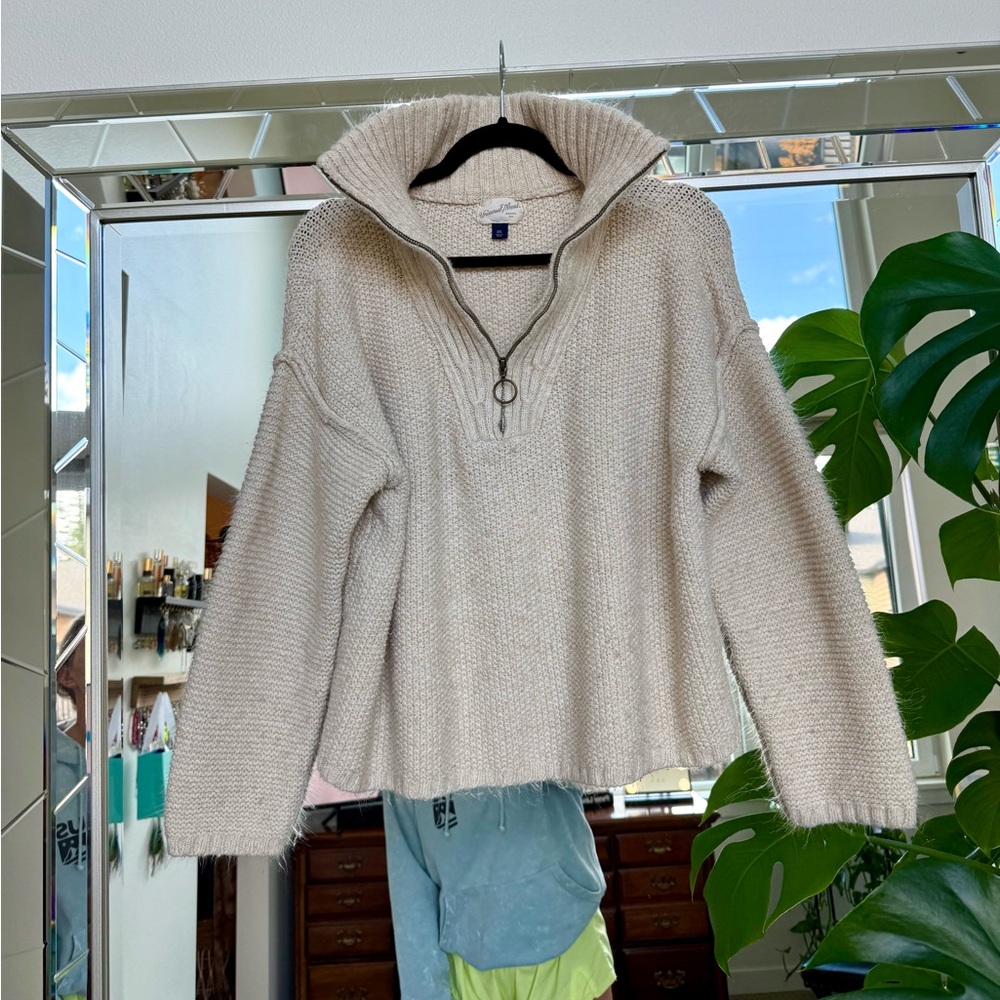 Universal Thread 1/4 Zip Cream Sweater - Picture 6 of 9